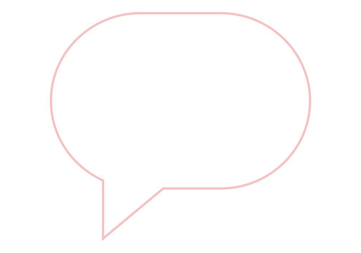 Blush Pink Round Speech Bubble Outline Icon Isolated on Transparent Background PNG Chat Vector