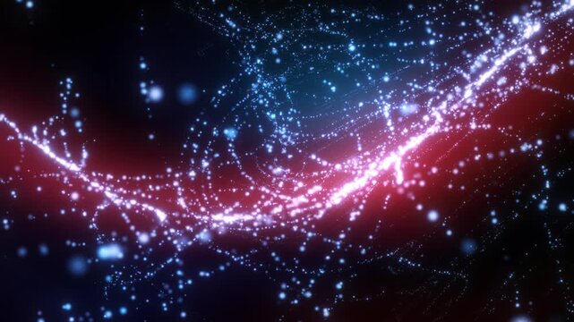 3D Render A vibrant, glowing 3D render of abstract, luminous, swirling energy patterns.