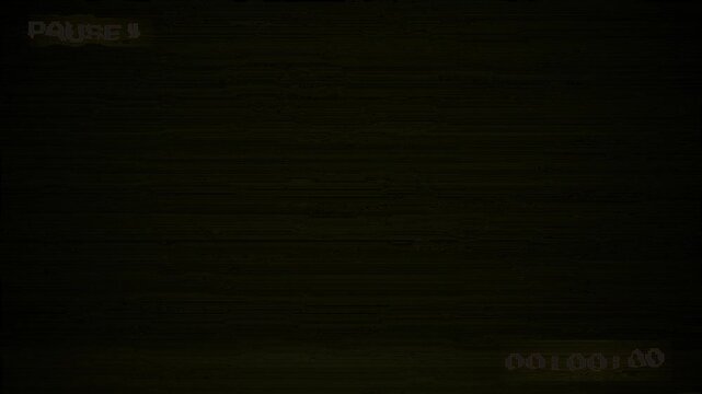  Vintage pause VHS artifacts effect overlay, Old damaged vhs tape play Glitches error from an old tape pause. 4k video