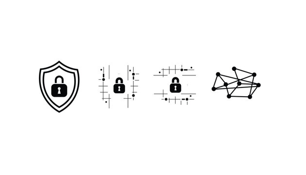 Data Encryption and Digital System Protection Vector Icon Concept