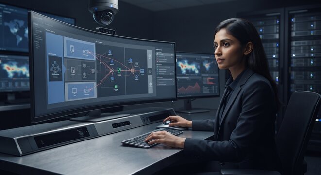 Ethical Hacker Performing Red Team Exercise Under Security Surveillance