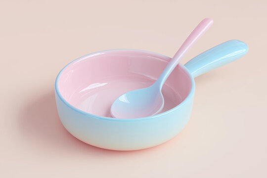 3D Cartoon Ladle, Stylized Playful Kitchen Utensil