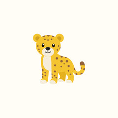 Fototapeta premium Cute Cheetah Cartoon Vector, Wild Cat Character
