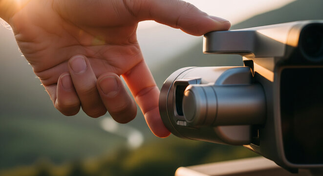 Human hand operating a precision adjustment knob on a technical instrument.
