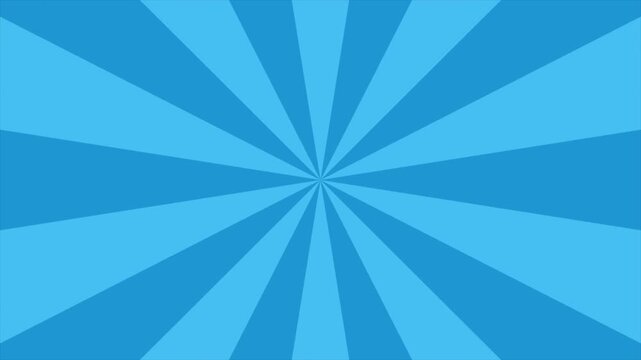 colorful Blue sunburst pattern rotating background animation. 4K animation
