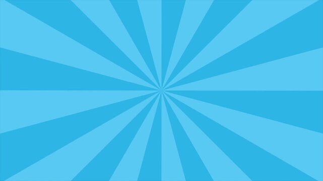 colorful Blue sunburst pattern rotating background animation. 4K animation