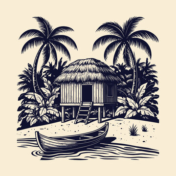tropical-beach-hut-vector