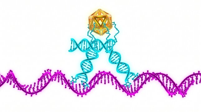 3D Molecular Diagram of a DNA Walker Nanomotor Transporting a Payload