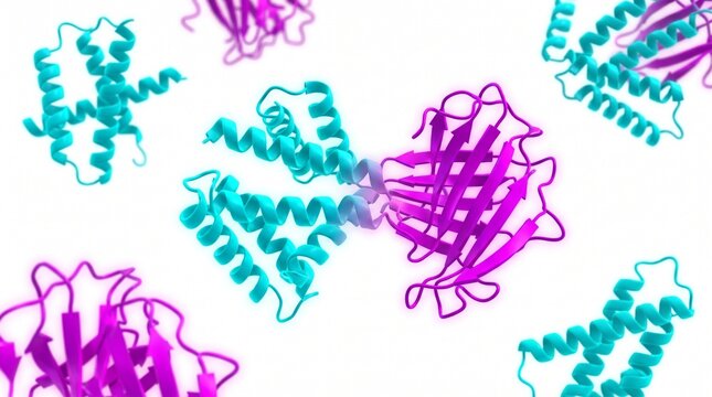 3D Microscopic Diagram of Prion Proteins Inducing Misfolding