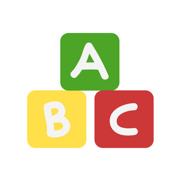 Illustration of watercolor alphabet blocks