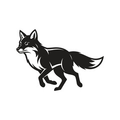 Fototapeta premium Red fox running trotting vector silhouette logo icon