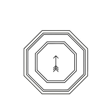 Octagon with arrow symbol