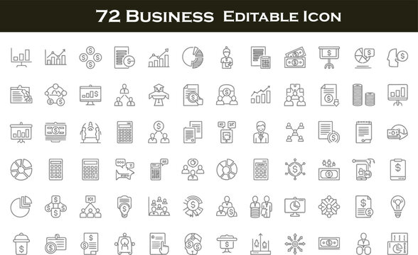 Business editable icon set vector illustration infographic design with commerce