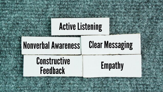 The five keys to effective communication are active listening, clear messaging, nonverbal awareness, constructive feedback, and empathy word. 
