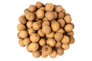 Pile of Fresh Longan Fruits on White Background © zhouyilu