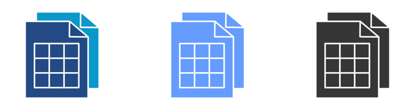 sheet icon set multiple style collection	
