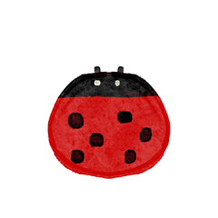red ladybug on white background © Nirma