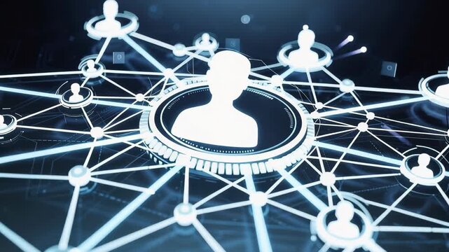 Dynamic digital network connecting diverse users showcasing seamless information flow and global communication