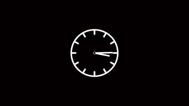 A minimalist white analog clock face with thin hour and minute hands pointing to fifteen minutes past the hour on a stark black background symbolizing the passage of time and the concept of