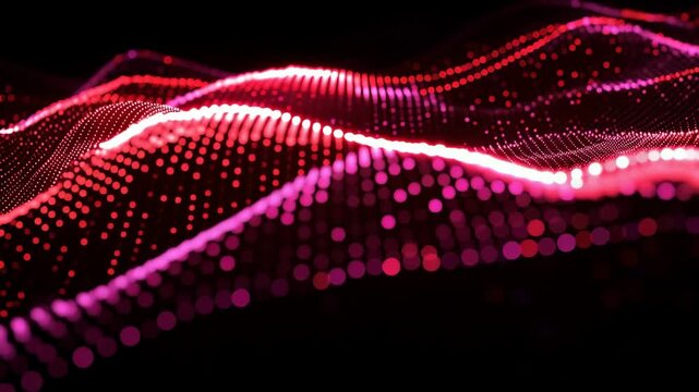 Dynamic flow of vibrant red waves pulsating and shifting for immersive visual experience