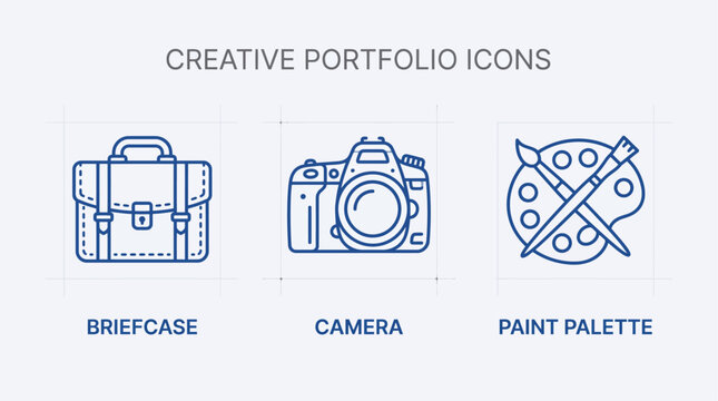Editable Vector Icons for Creative Portfolio Website