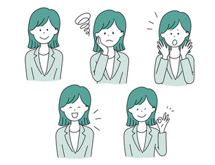 Fototapeta premium ビジネスシーンで使える女性のイラストセット