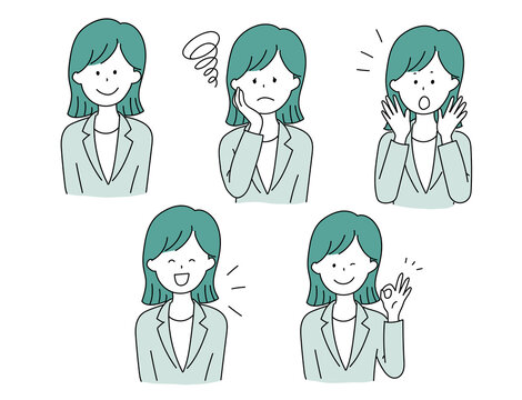 ビジネスシーンで使える女性のイラストセット