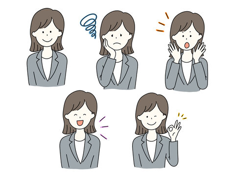 ビジネスシーンで使える女性のイラストセット