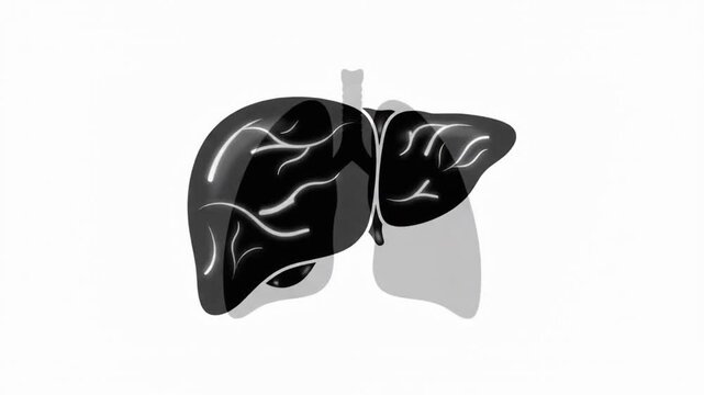 Animated Human Brain Liver Lungs Stomach Silhouette Icons with Glowing Outline Medical Animation