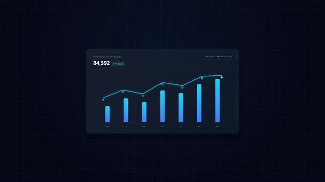 business graph on digital screen