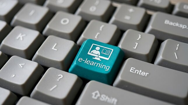 Elearning key on a computer keyboard
