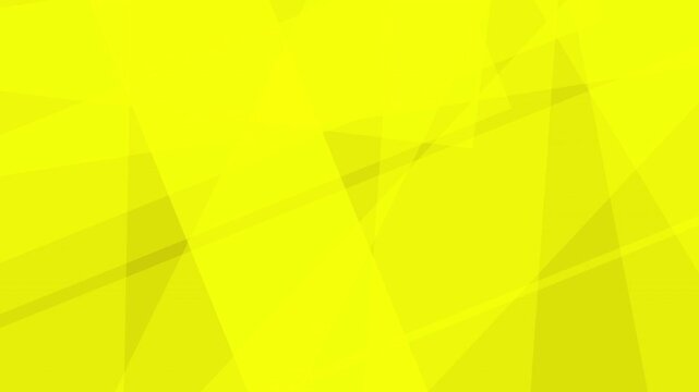 Animated geometric pattern featuring bright yellow overlapping translucent polygons in minimalist design. perfect for backgrounds, web design, and digital art.