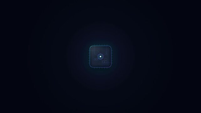 AI Processor Illustration on black background 