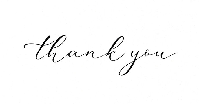Elegant handwritten thank you text in cursive font perfect for cards invitations and appreciation notes