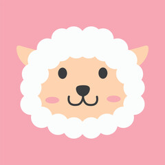 Fototapeta premium Lamb face illustration showcases a friendly and cute character designed for children's educational materials.