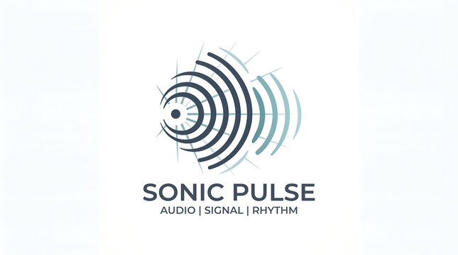 Abstract Sonic Pulse Logo Design for Audio Technology