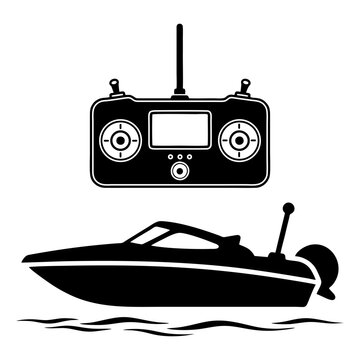 Illustration of a remote-controlled toy boat