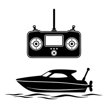 Illustration of a remote-controlled toy boat