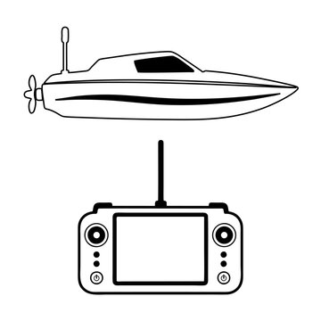 Illustration of a remote-controlled toy boat