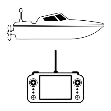 Illustration of a remote-controlled toy boat