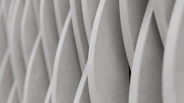 Modern architectural facade with repeating fins and geometric design