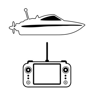 Illustration of a remote-controlled toy boat