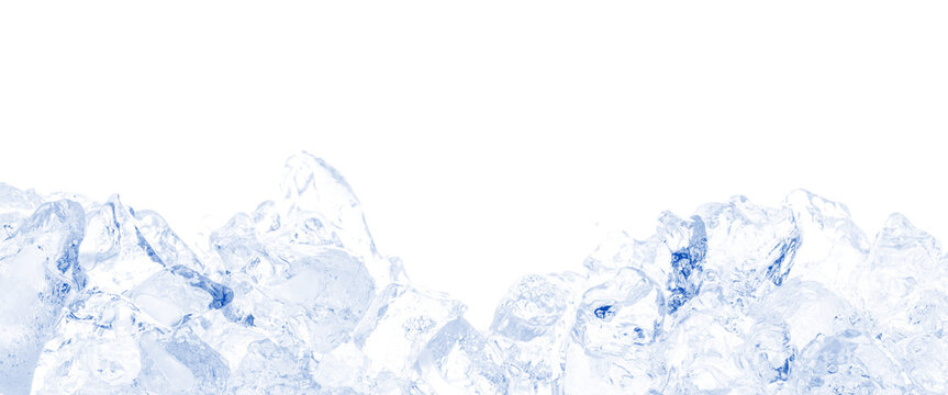 Crushed Ice Bottom Border, Frozen Frame PNG Overlay
