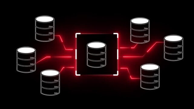 Data integration and ETL process concept on the transparent background. Data Synchronization Network Loop, Cloud Storage Hologram Concept Background..