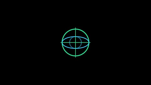 Global Satellite GPS World Coordinate Position Target Lock Scanner Animation 6 Seconds Loop on Alpha Channel 4K