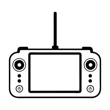 Black and white toy remote control icon