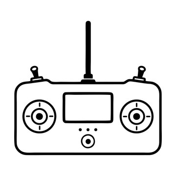 Black and white toy remote control icon
