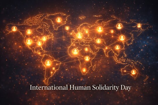 Global network connection concept for international human solidarity day