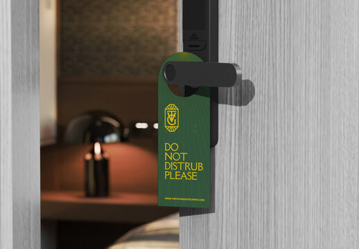 Hotel Door Tag Mockup