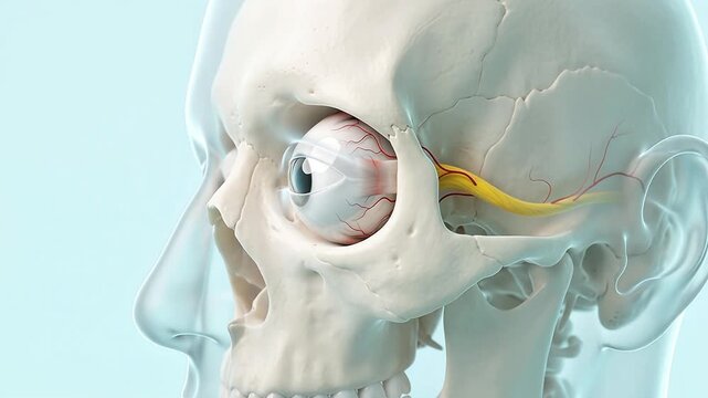 Human Eyeball and Optic Nerve Sensory System Skull Anatomy